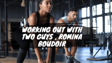 working out with two guys . romina boudoir